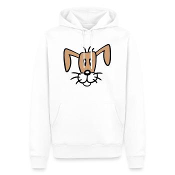 Visage de chien Petit chiot heureux Animal de compagnie - Sweat à capuche Premium bio Homme - blanc - Devant - Nico (187cm)