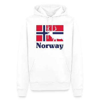 Norwegen Fahne Hirsch - Männer Premium Bio Hoodie - Weiß - Vorne - Nico (187cm)