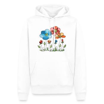 Blumen - Männer Premium Bio Hoodie - Weiß - Vorne - Nico (187cm)