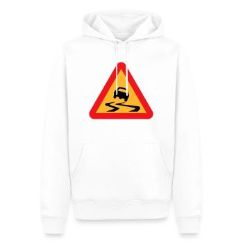 Route glissante voiture Avertissement - Sweat à capuche Premium bio Homme - blanc - Devant - Nico (187cm)