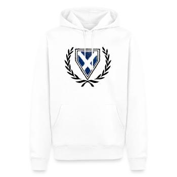 Manteau de l'Ecosse des bras (Ecosse) - Sweat à capuche Premium bio Homme - blanc - Devant - Nico (187cm)