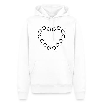 empreintes cheval coeur - Sweat à capuche Premium bio Homme - blanc - Devant - Nico (187cm)