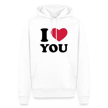 I Love You - Männer Premium Bio Hoodie - Weiß - Vorne - Nico (187cm)