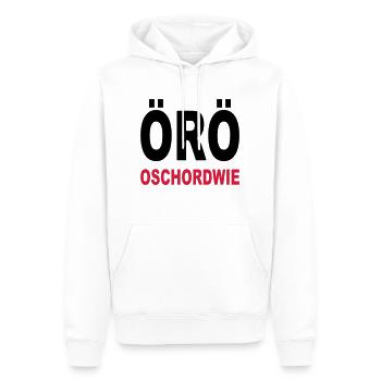 Oeroe - bonne chance en français - Sweat à capuche Premium bio Homme - blanc - Devant - Nico (187cm)