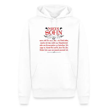 Mein Sohn ist das Beste, was mir je passiert ist - Männer Premium Bio Hoodie - Weiß - Vorne - Nico (187cm)