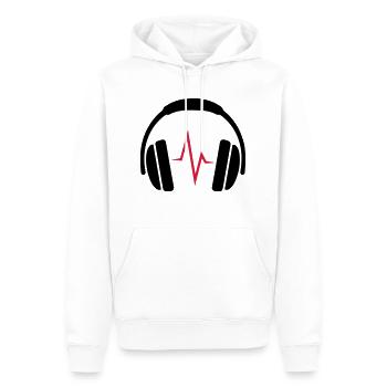 Casque DJ Beat - Sweat à capuche Premium bio Homme - blanc - Devant - Nico (187cm)