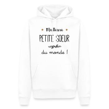 Meilleure petite seur du monde vecteur - Sweat à capuche Premium bio Homme - blanc - Devant - Nico (187cm)