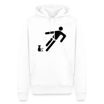 fussball spieler tretet kater - Männer Premium Bio Hoodie - Weiß - Vorne - Nico (187cm)