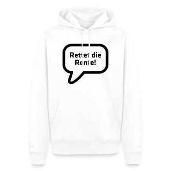 Enregistrer la pension! - Sweat à capuche Premium bio Homme - blanc - Devant - Nico (187cm)