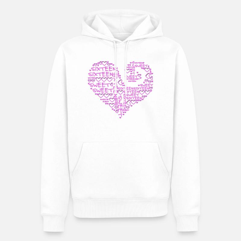 seize douce - coeur - Sweat à capuche Premium bio Homme - blanc
