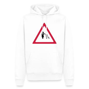Soutien retraités - Sweat à capuche Premium bio Homme - blanc - Devant - Nico (187cm)