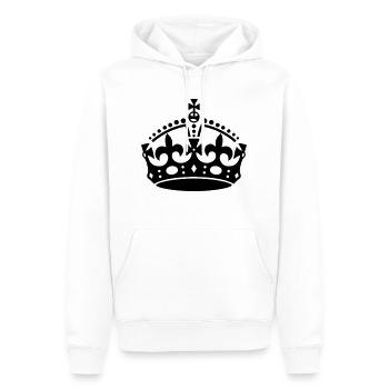 Gardez le calme de la Couronne - Sweat à capuche Premium bio Homme - blanc - Devant - Nico (187cm)