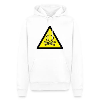 sign_2c_warning_skull - Männer Premium Bio Hoodie - Weiß - Vorne - Nico (187cm)