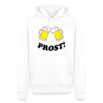 bier_prost - Männer Premium Bio Hoodie - Weiß - Vorne - Nico (187cm)
