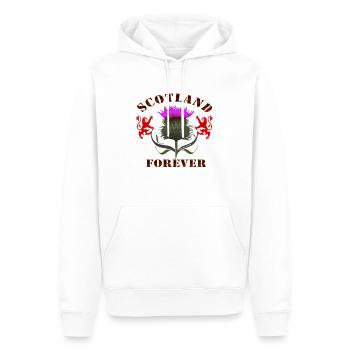 scotland forever thistle_red tartan - Men’s Premium Organic Hoodie - white - Front - Nico (187cm)