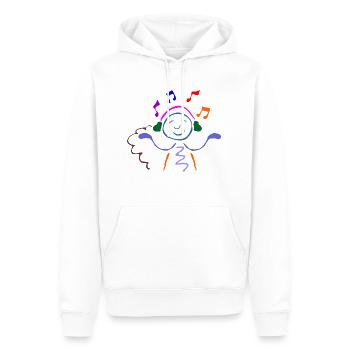 Music DJ - Men’s Premium Organic Hoodie - white - Front - Nico (187cm)
