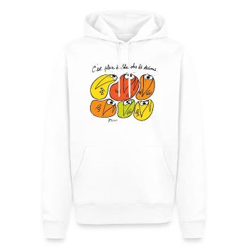 Le plein de Shadoks - Sweat à capuche Premium bio Homme - blanc - Devant - Nico (187cm)