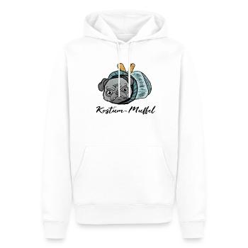 Mops beim Fasching! Geschenk Rollmops - Männer Premium Bio Hoodie - Weiß - Vorne - Nico (187cm)