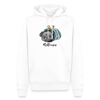 Mops beim Fasching! Geschenk Rollmops - Männer Premium Bio Hoodie - Weiß - Vorne - Nico (187cm)