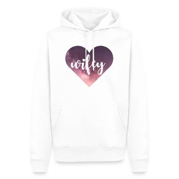 Wifey Galaxy Heart - Sweat à capuche Premium bio Homme - blanc - Devant - Nico (187cm)