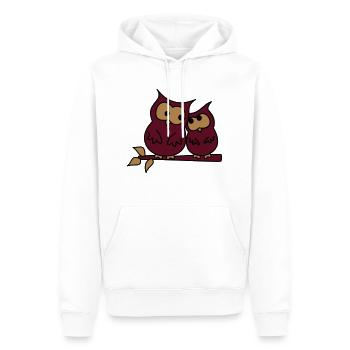 owls in love - Männer Premium Bio Hoodie - Weiß - Vorne - Nico (187cm)