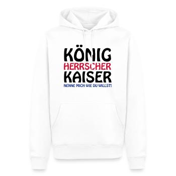 koenig_kaiser3 - Männer Premium Bio Hoodie - Weiß - Vorne - Nico (187cm)