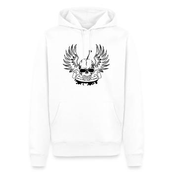 Dart ist funny - Double is money - Männer Premium Bio Hoodie - Weiß - Vorne - Nico (187cm)