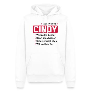 cindy - Männer Premium Bio Hoodie - Weiß - Vorne - Nico (187cm)