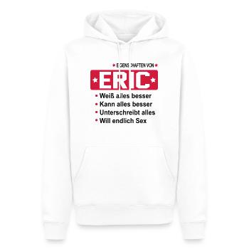 eric - Männer Premium Bio Hoodie - Weiß - Vorne - Nico (187cm)