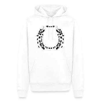 Circle border pattern round frame - Men’s Premium Organic Hoodie - white - Front - Nico (187cm)