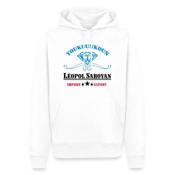 youkounkoun léopol saroyan - Sweat à capuche Premium bio Homme - blanc - Devant - Nico (187cm)