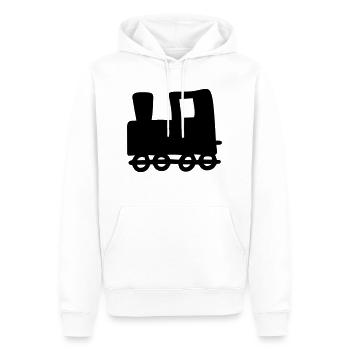 Dampflok - Zeichnung - Männer Premium Bio Hoodie - Weiß - Vorne - Nico (187cm)