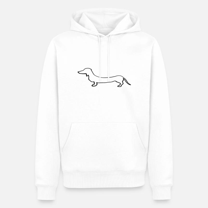 Dackel - Männer Premium Bio Hoodie - Weiß