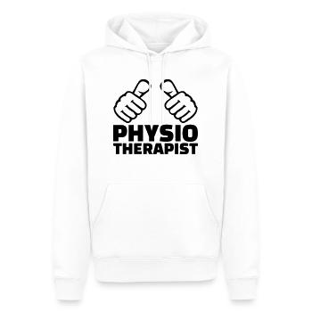 Physiotherapeut - Männer Premium Bio Hoodie - Weiß - Vorne - Nico (187cm)