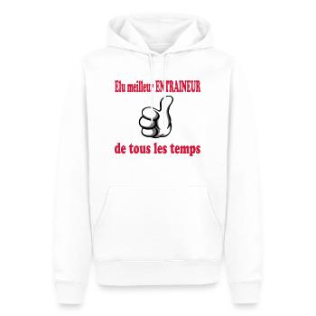 Meilleur entraineur de tous les temps - Men’s Premium Organic Hoodie - white - Front - Nico (187cm)