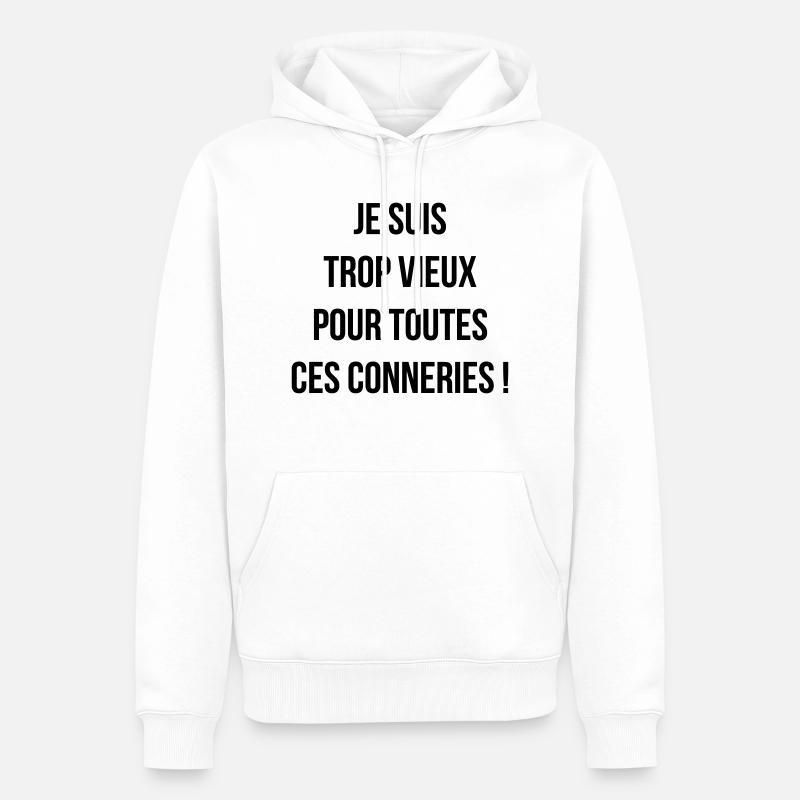 Cinéma / Citation / Série télé / Geek - Sweat à capuche Premium bio Homme - blanc