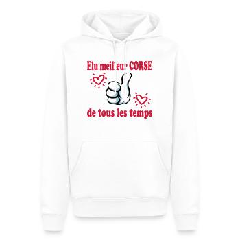 Elu meilleur corse de tous les temps - Sweat à capuche Premium bio Homme - blanc - Devant - Nico (187cm)