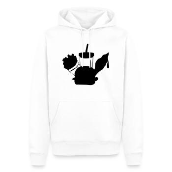menu crème fast-food - Sweat à capuche Premium bio Homme - blanc - Devant - Nico (187cm)