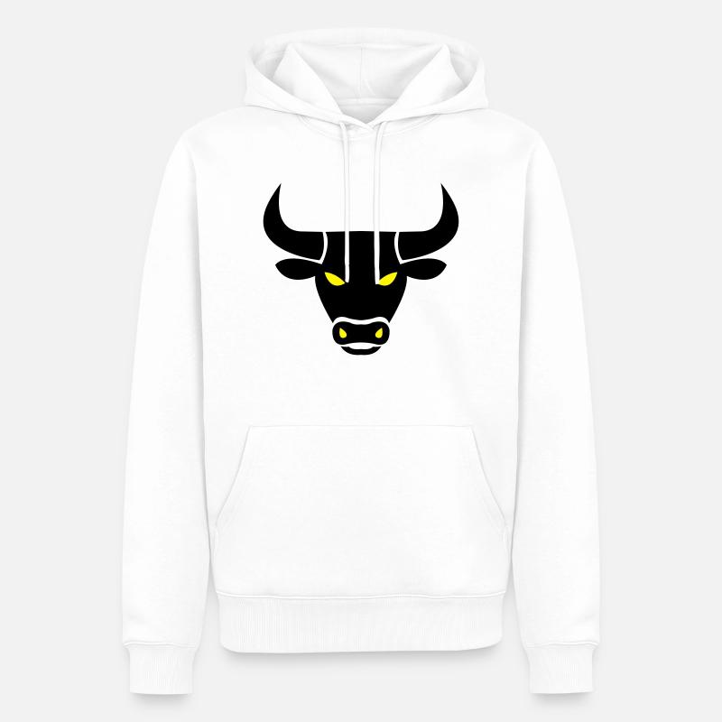 stier_002 - Männer Premium Bio Hoodie - Weiß