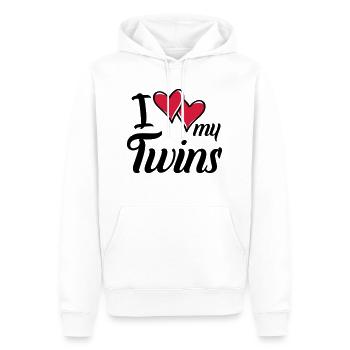 i love my twins hearts - Männer Premium Bio Hoodie - Weiß - Vorne - Nico (187cm)