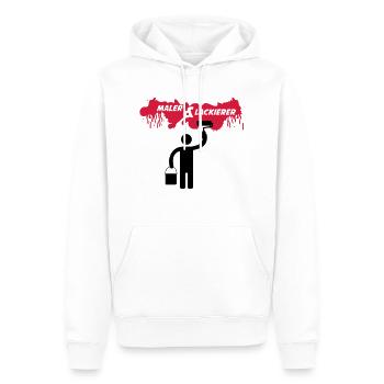 maler_02 - Männer Premium Bio Hoodie - Weiß - Vorne - Nico (187cm)
