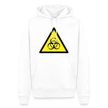 Warnung vor Biogefährung - Männer Premium Bio Hoodie - Weiß - Vorne - Nico (187cm)