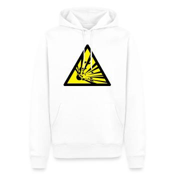 explosion - Männer Premium Bio Hoodie - Weiß - Vorne - Nico (187cm)