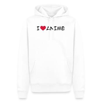 I love anime - Men’s Premium Organic Hoodie - white - Front - Nico (187cm)