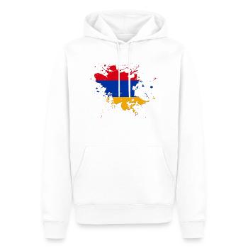 Armenien Flagge als Farbklecks - Männer Premium Bio Hoodie - Weiß - Vorne - Nico (187cm)