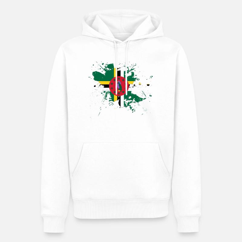 Drapeau de la Dominique comme une touche de couleur - Sweat à capuche Premium bio Homme - blanc