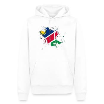Namibia Flagge als Farbklecks - Männer Premium Bio Hoodie - Weiß - Vorne - Nico (187cm)