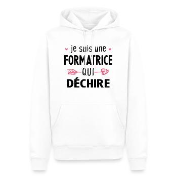 Je Suis Une Formatrice Qui Déchire Cadeau Drôle - Sweat à capuche Premium bio Homme - blanc - Devant - Nico (187cm)
