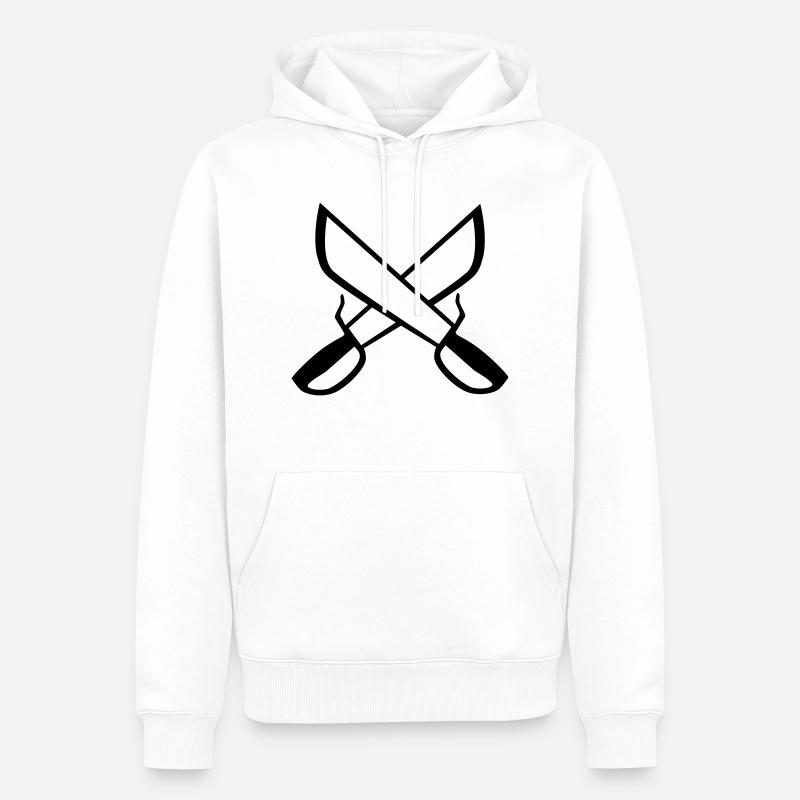 Wing Chun Chuan Schwerter - Männer Premium Bio Hoodie - Weiß