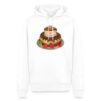 Cake - Men’s Premium Organic Hoodie - white - Front - Nico (187cm)